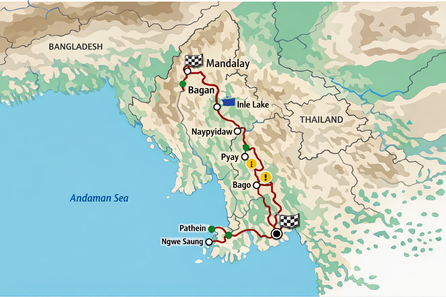 Heritage Rally Myanmar Map